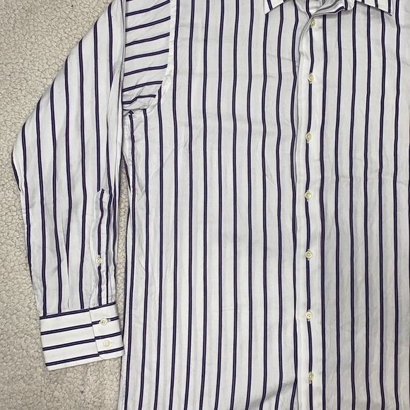 Burberry Striped Long Sleeve Button Down Dress Shirt: Size 15.5x35 - Picture 5 of 13